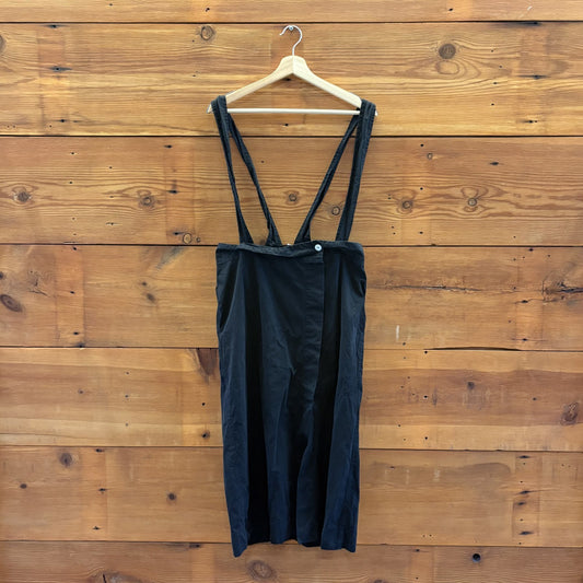 M - Album di Famiglia $350 Salopette Suspender Black Midi Skirt 0804MS