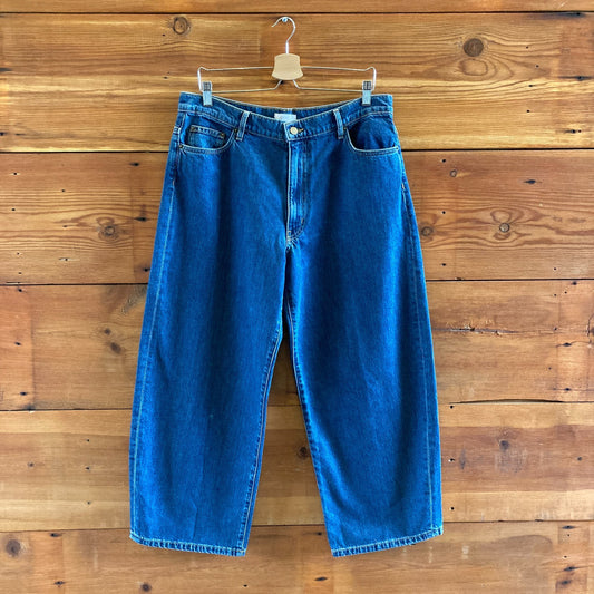 31 - Ozma of California Dark Wash Relaxed Wide Leg High Rise Jeans 0815CJ