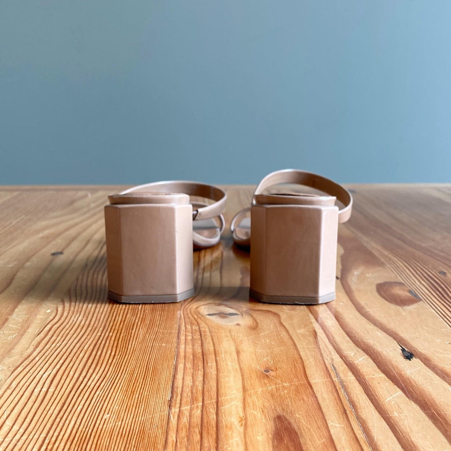 37 / 7 - By Far Nude Tan Patent Leather Tanya Slip On Heels Sandals 1016LD