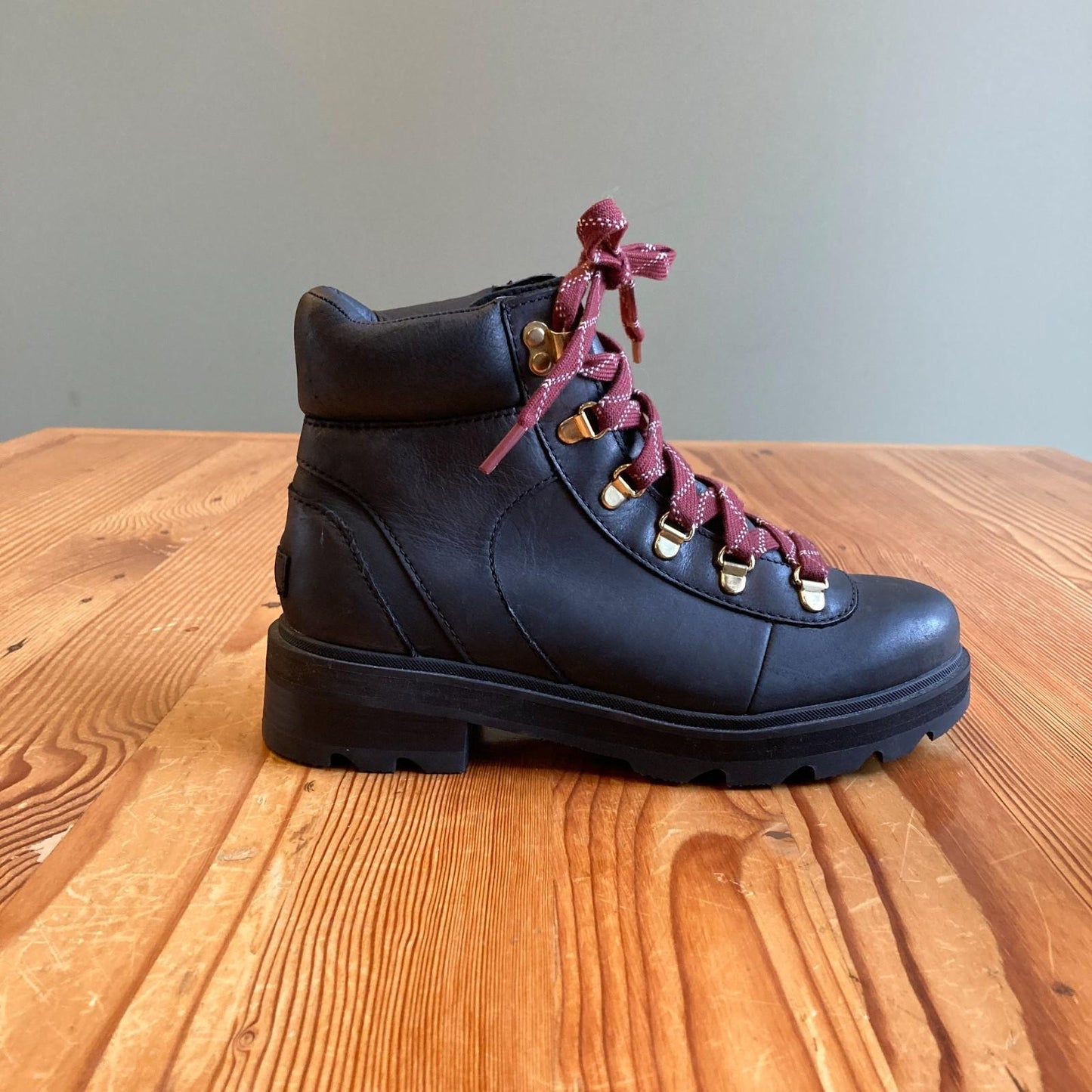 8 - Sorel Black Leather Waterproof NEW Lennox Hiker Boots 0523HS