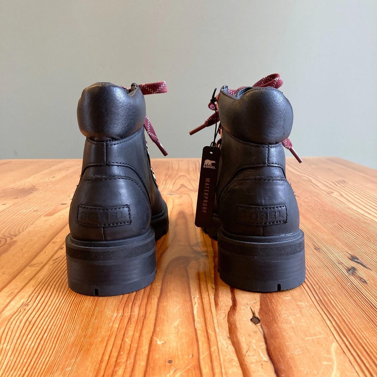 8 - Sorel Black Leather Waterproof NEW Lennox Hiker Boots 0523HS