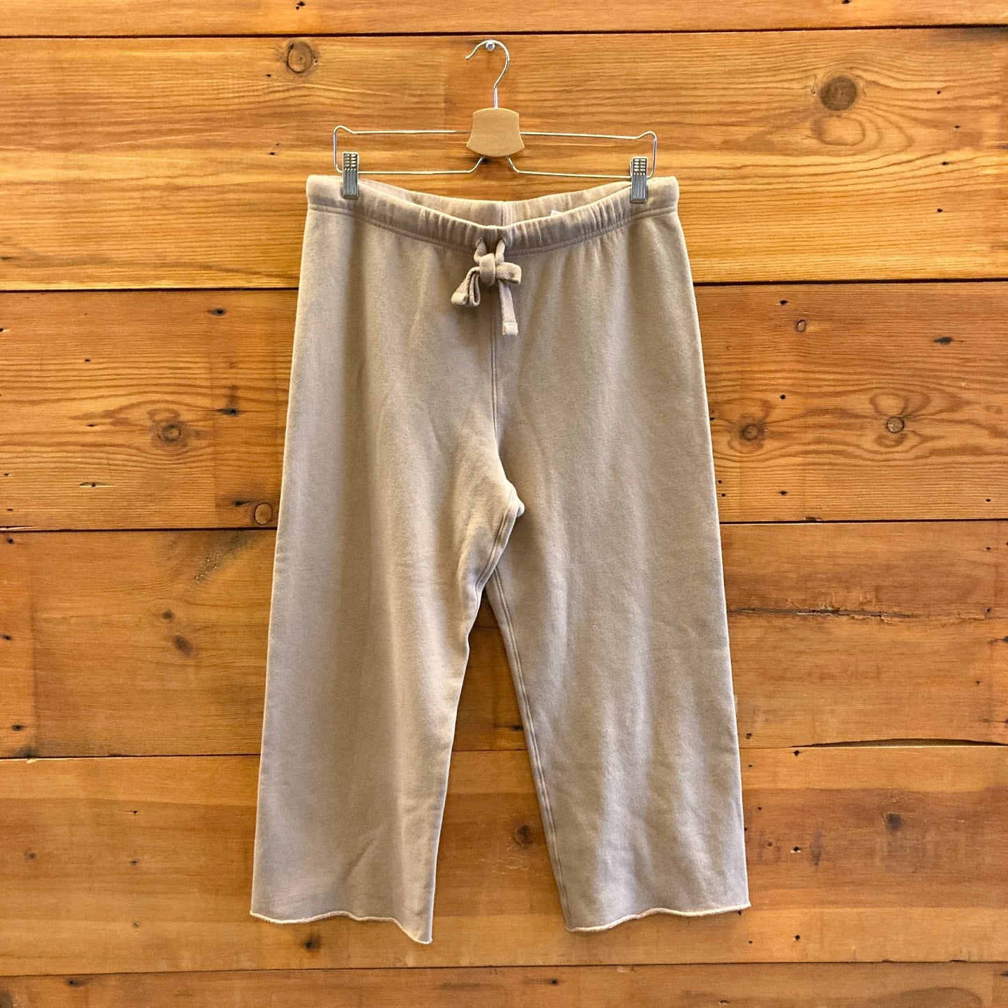L - Frank & Eileen Light Brown Catherine Favorite Sweatpant Cropped Pants 0523HS