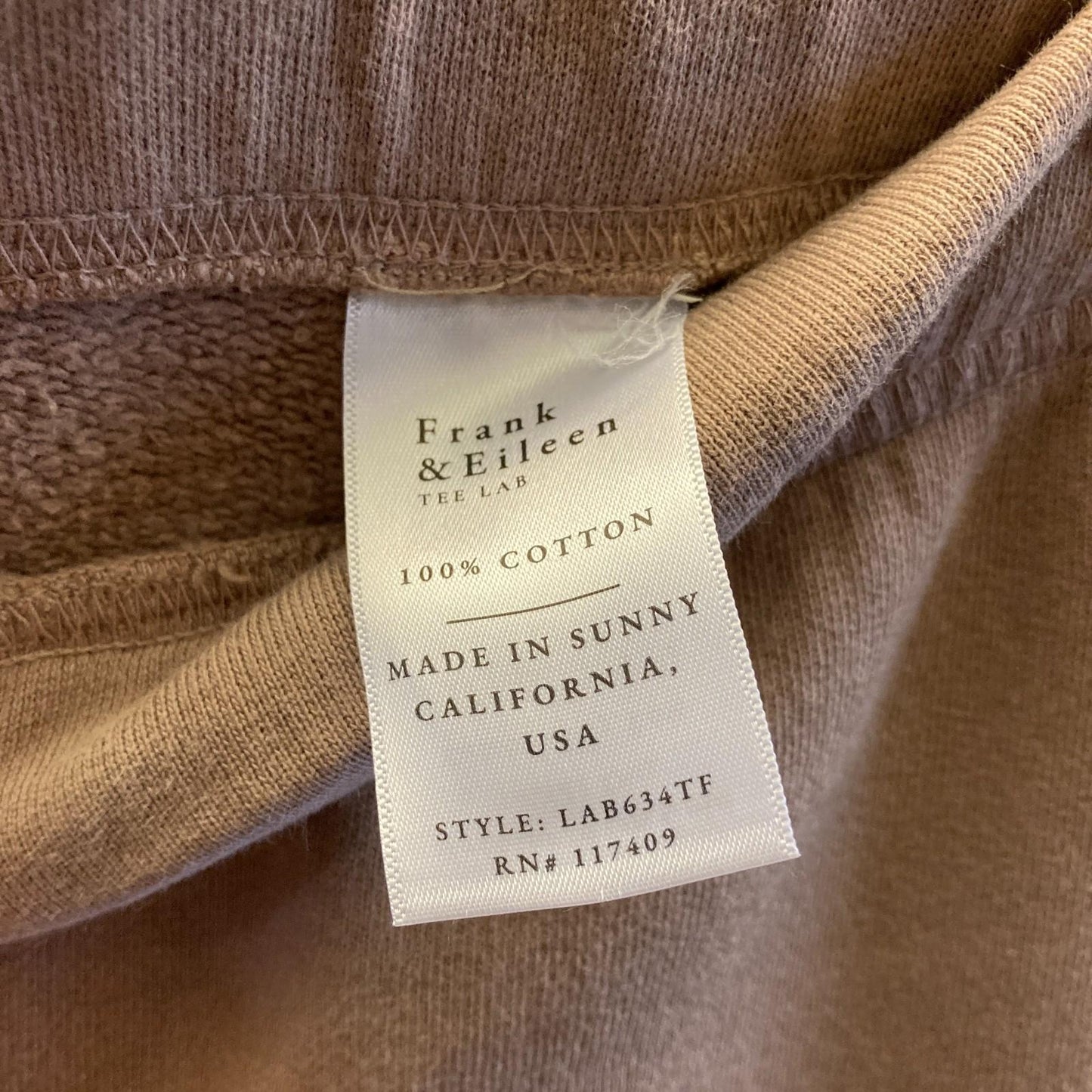 L - Frank & Eileen Light Brown Catherine Favorite Sweatpant Cropped Pants 0523HS