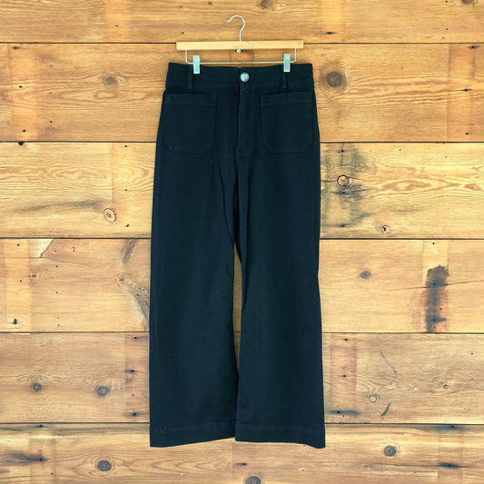31 - Maeve Anthropologie Black The Colette Cropped Wide Leg Jeans 1029ML