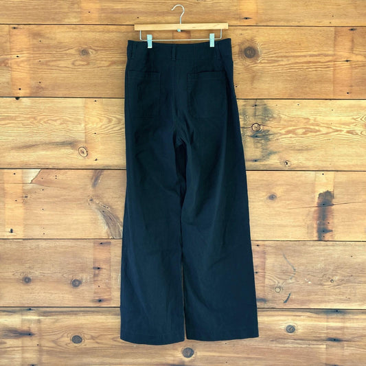 31T / 31 Tall - Maeve Anthropologie Black Colette Cropped Wide Leg Jeans 1029ML