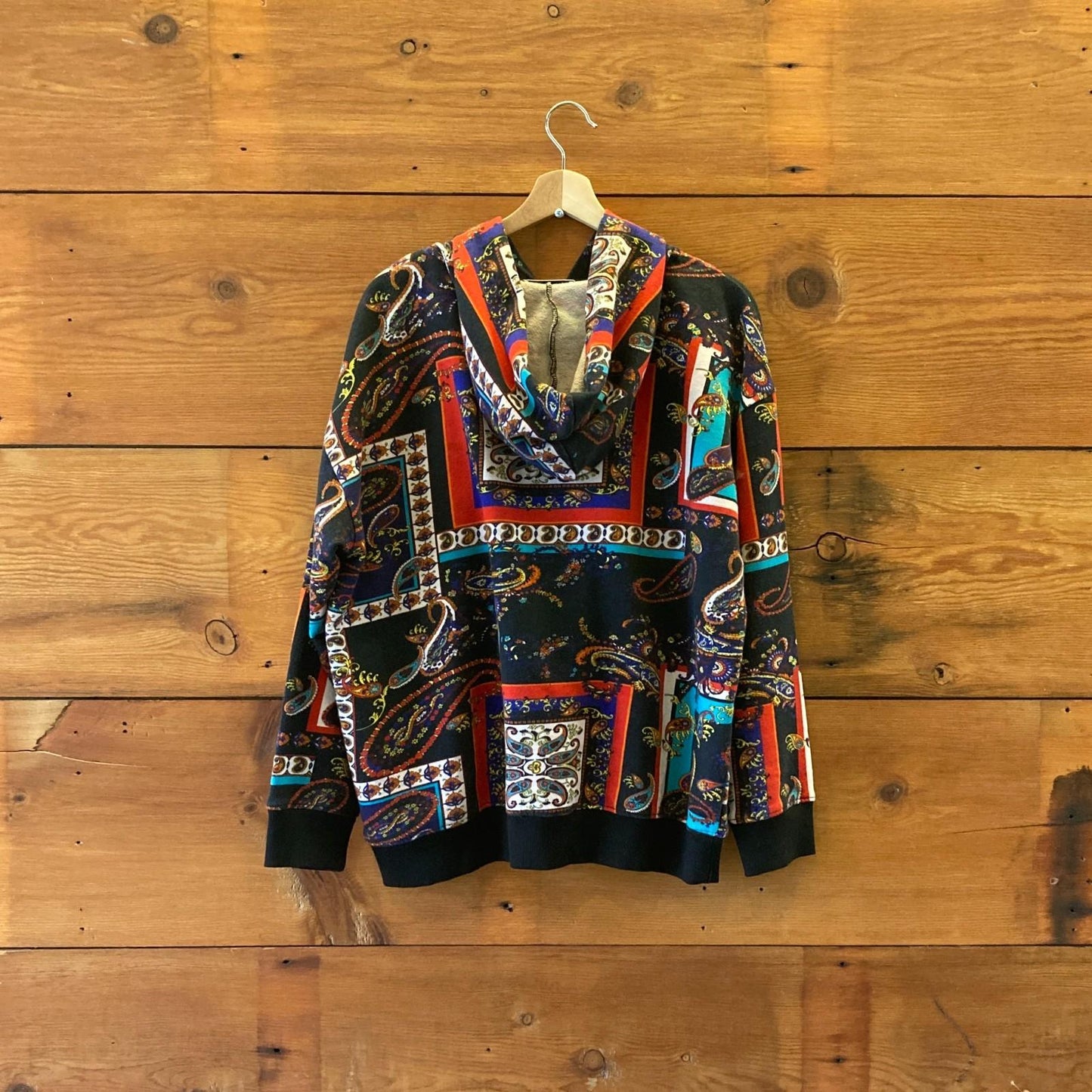 L - Alice + Olivia Royalty Paisley I Do Whatever I Want Hoodie Sweatshirt 0503MC