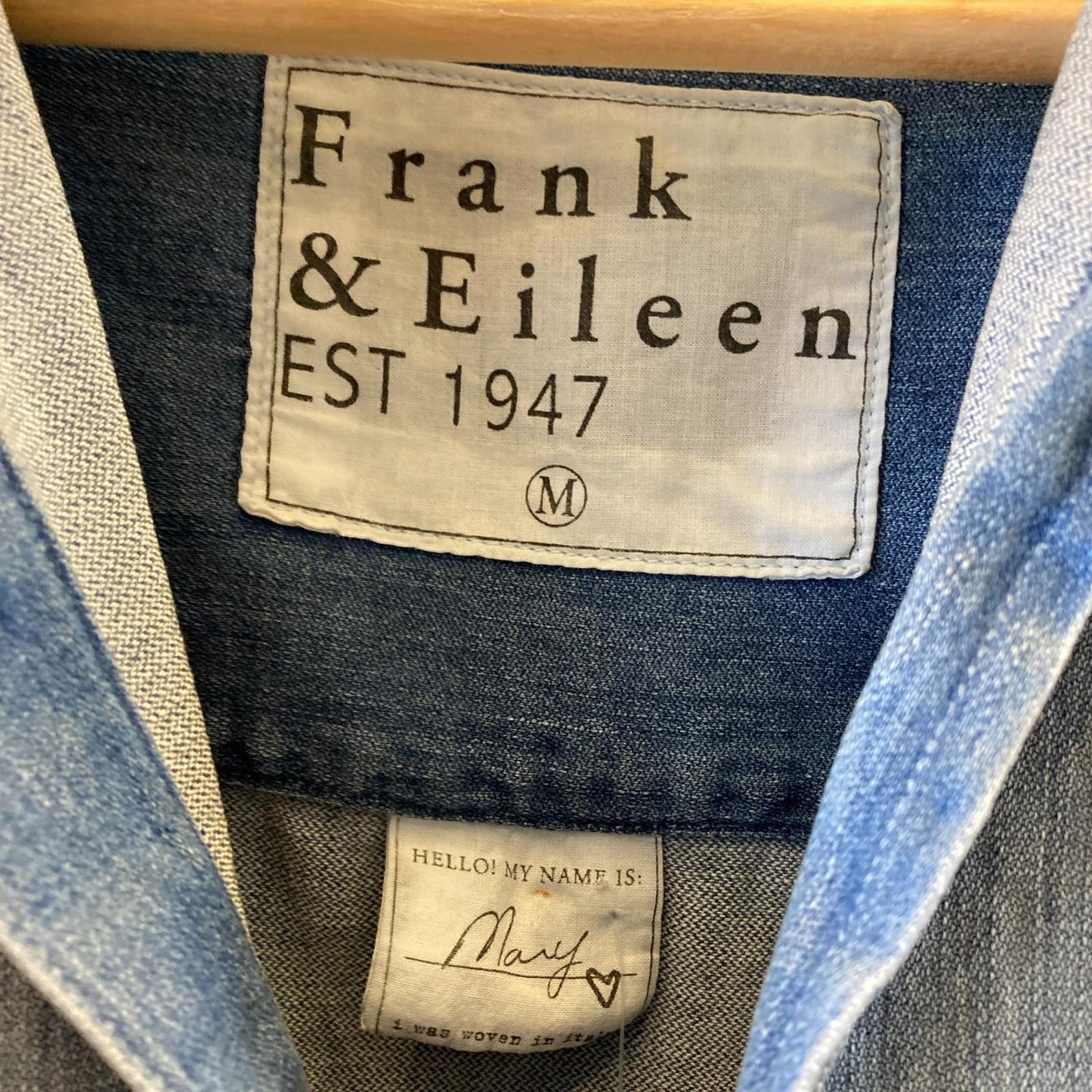 M - Frank & Eileen Distressed Vintage Wash Denim $328 Mary Casual Dress 0503MC