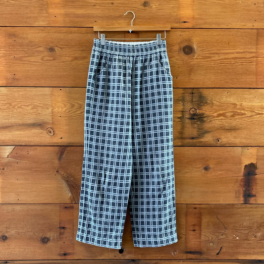 S - Ace & Jig Blue Plaid Wide Leg Great Tourist Textile Pants 0223LA