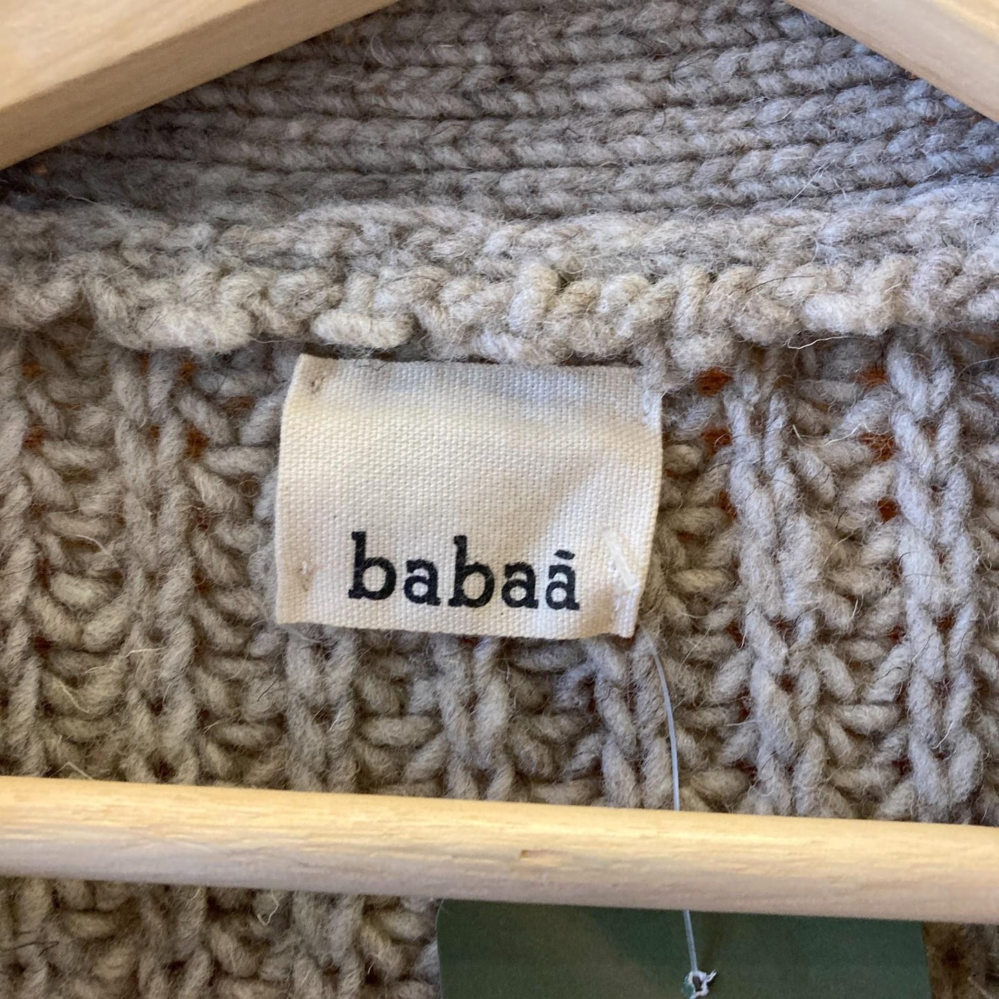 O/S - Babaa Light Gray Babaa Womens V-Neck Eco Wool Cardigan Sweater 0312IG