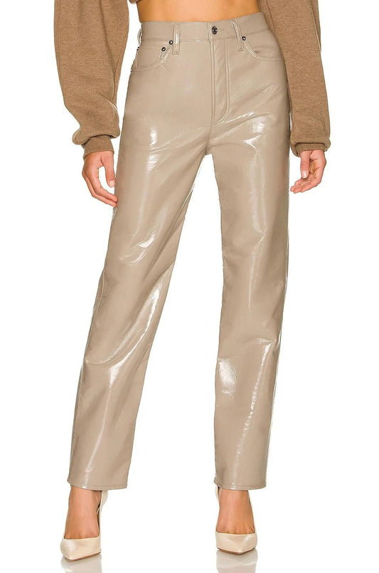 26 - AGoldE Tan Faux Leather Straight Leg Womens Pants 0804JN