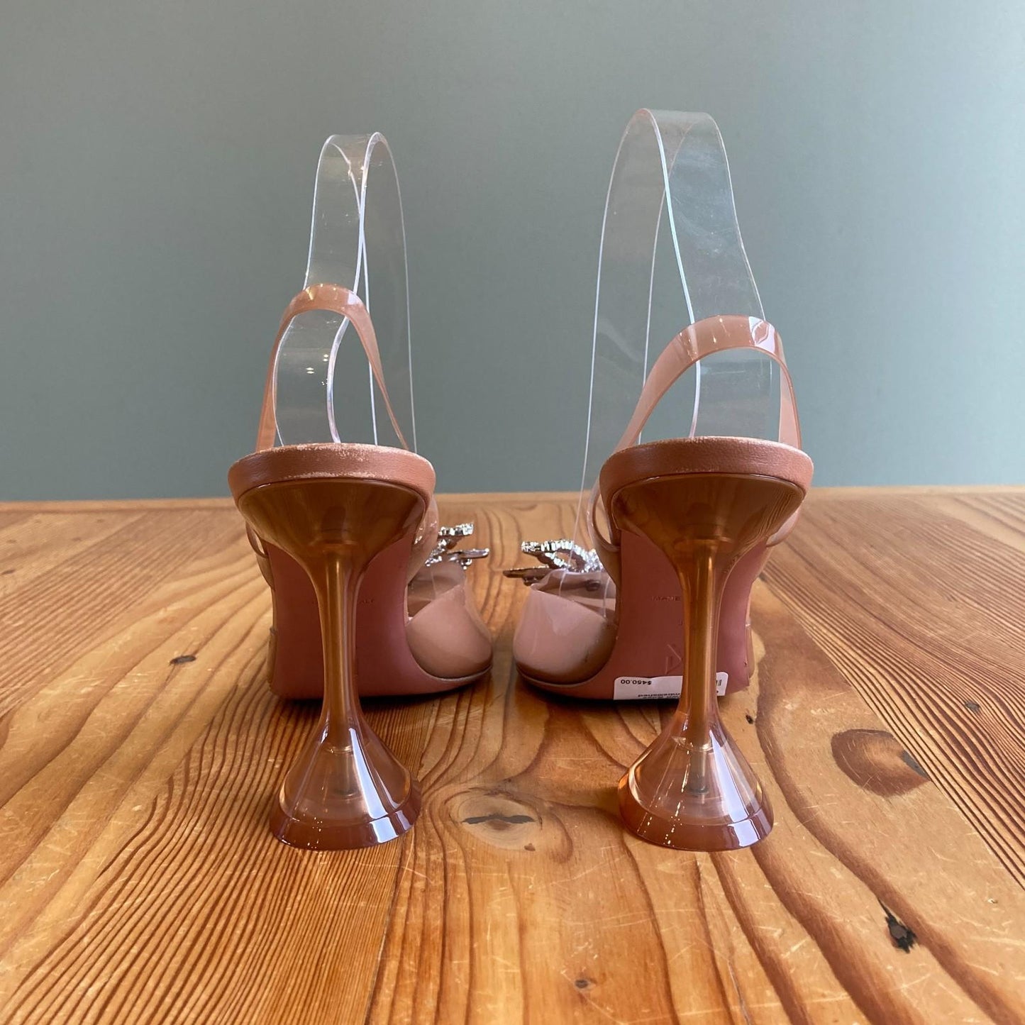 39 / 9 - Amina Muadi $1190 Brown Rose Crystal Embellished Heels Shoes NEW 0426CR