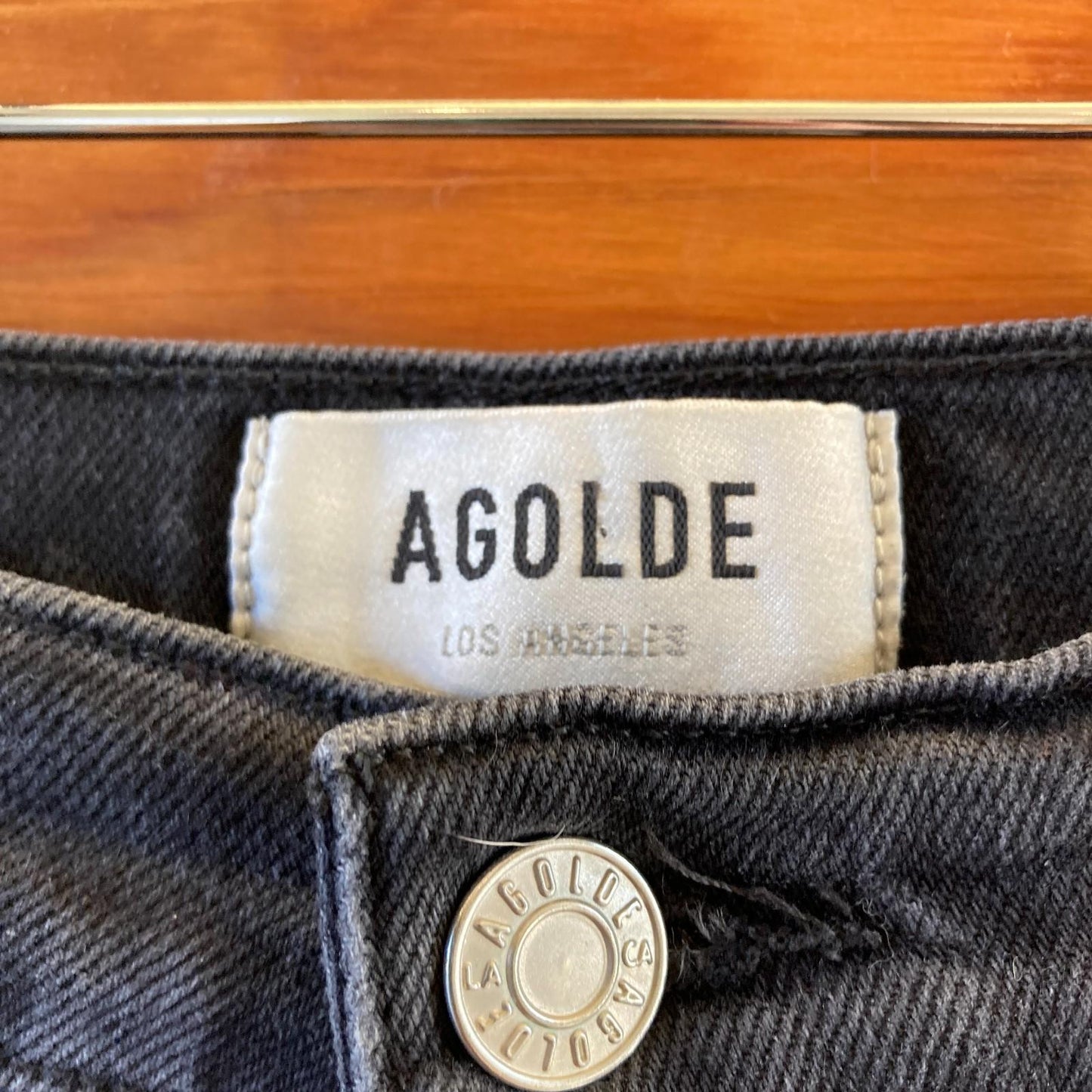 29 - AGOLDE Black Wash Denim Button Fly Straight Leg Riley Jeans 0816TB