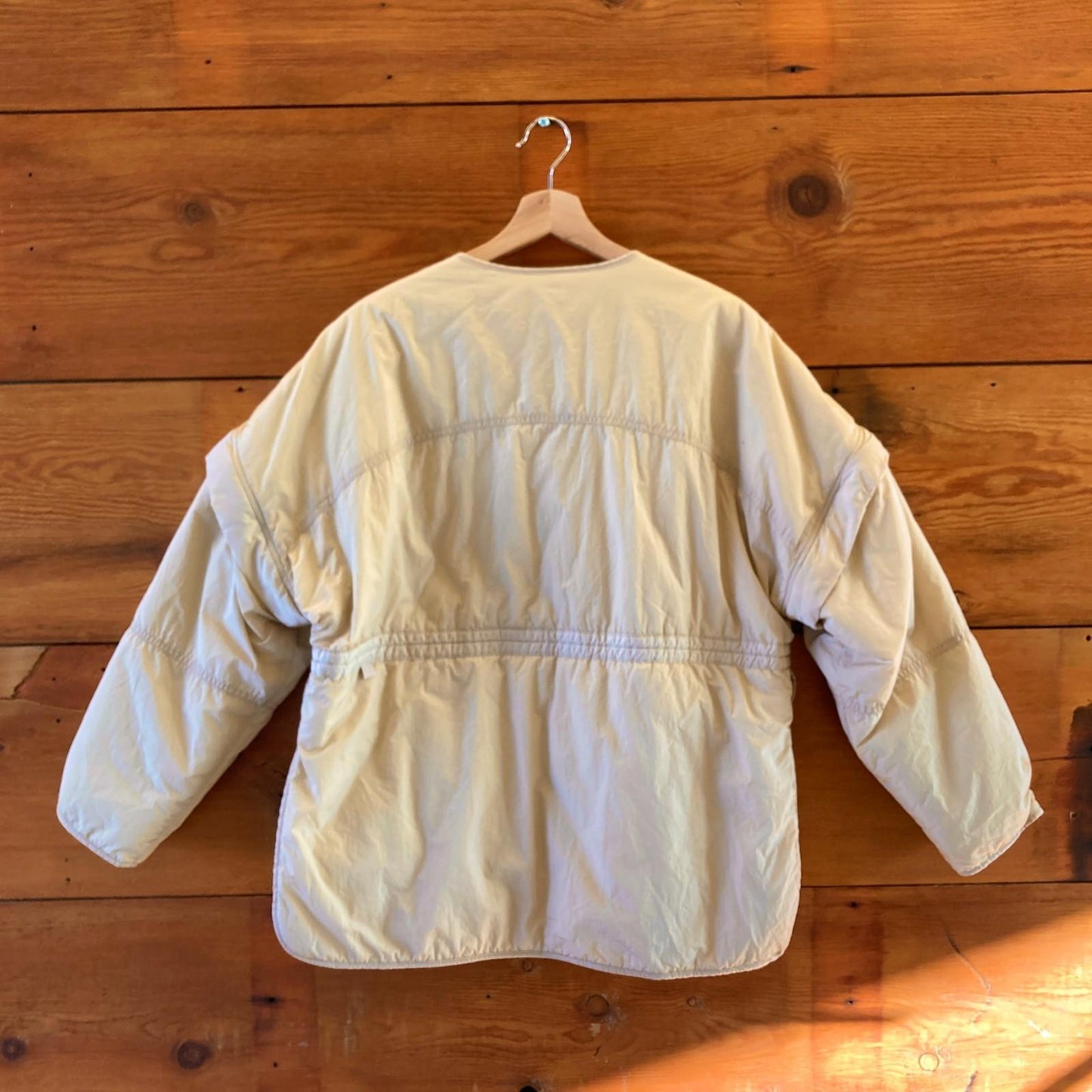 S - Lululemon $298 Khaki Insulated Convertible Sleeve Snap Button Coat 0920PW