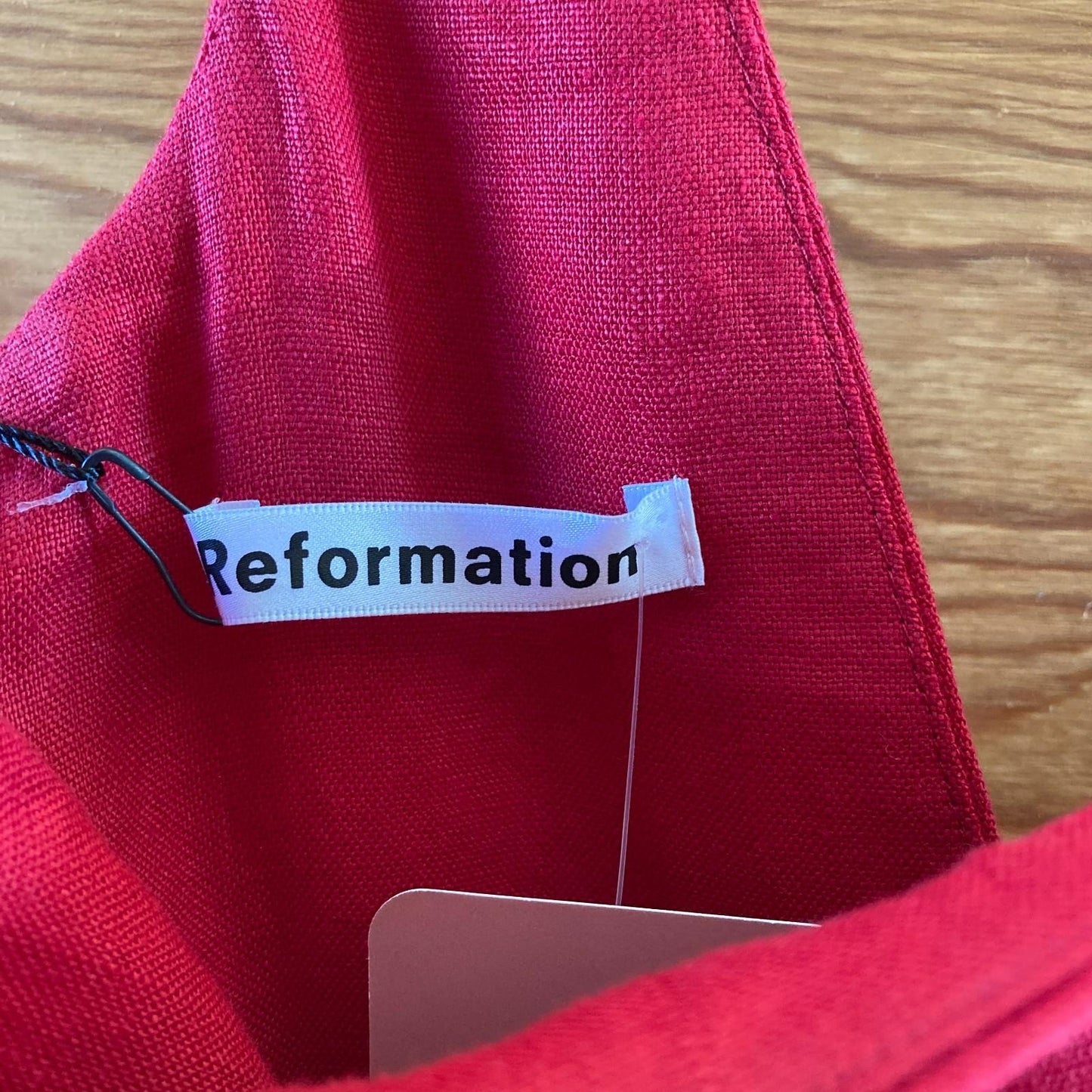 S - Reformation Cherry Red 100% Linen Sleeveless Garten Wrap Dress NEW 1214CM