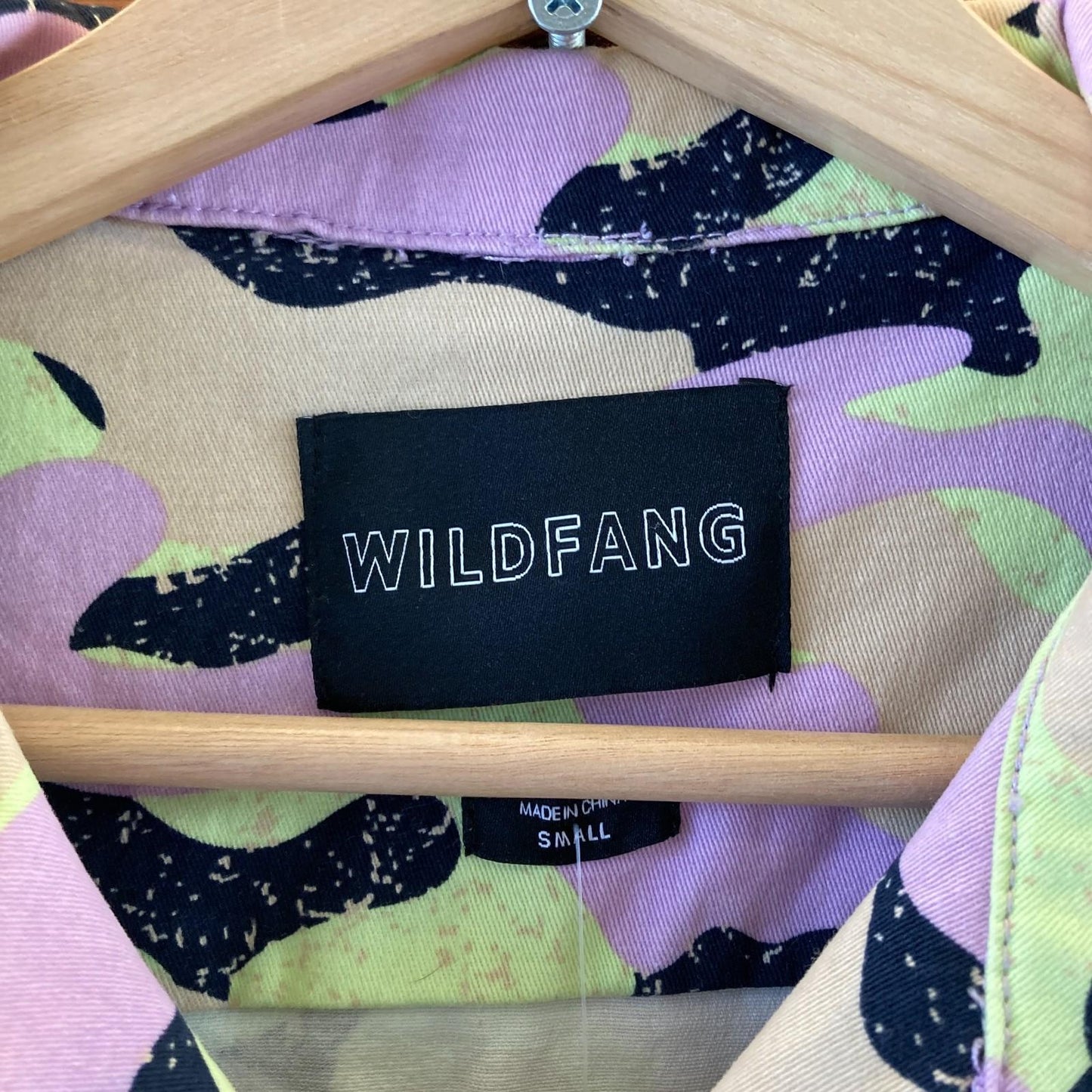 S - Wildfang Lavender Patterned Short Sleeve Essential Coverall Jumpsuit 0326EN