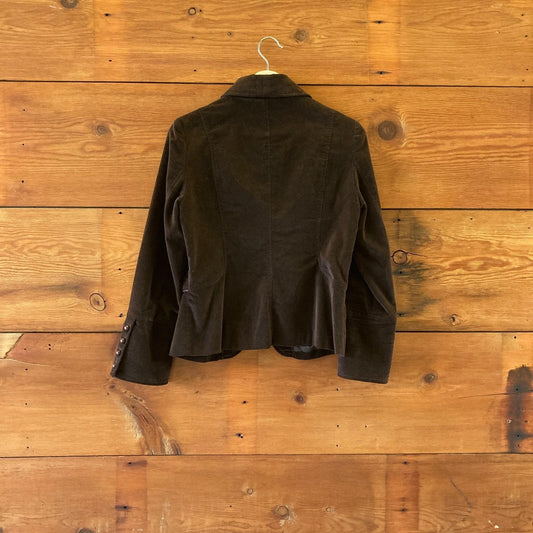 6 - Diane Von Furstenberg Dark Brown Velvet Military Riding Jacket 0103JM