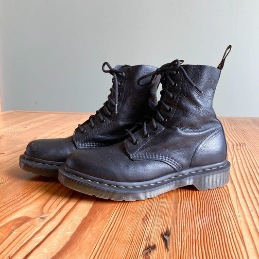 7 - Dr. Martens Black Leather Lace Up 1460 Pascal 8-Eye Combat Boots 0104KR