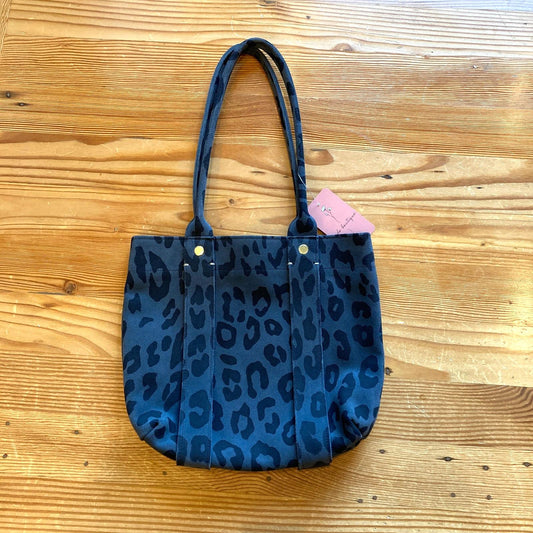 CLARE V Gray Black Animal Print Leopard Suede Tote‎ Shoulder Bag 0104SD
