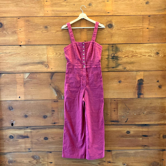 6 - Maeve Anthropologie Red Colette Portside Sleeveless Wide Leg Jumpsuit 0618AS