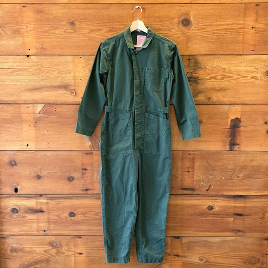S - Alex Mill $215 Green Long Sleeve Coveralls Cotton Utility Jumpsuit 0209AS