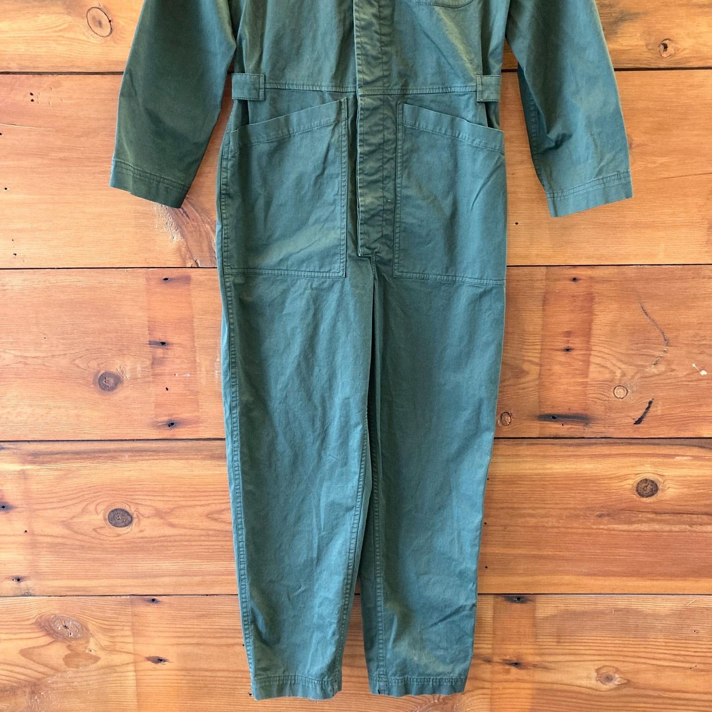 S - Alex Mill $215 Green Long Sleeve Coveralls Cotton Utility Jumpsuit 0209AS
