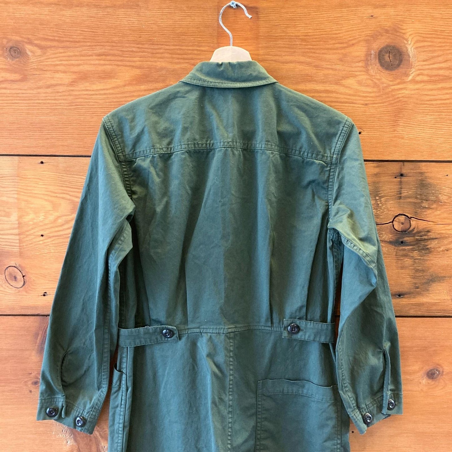 S - Alex Mill $215 Green Long Sleeve Coveralls Cotton Utility Jumpsuit 0209AS