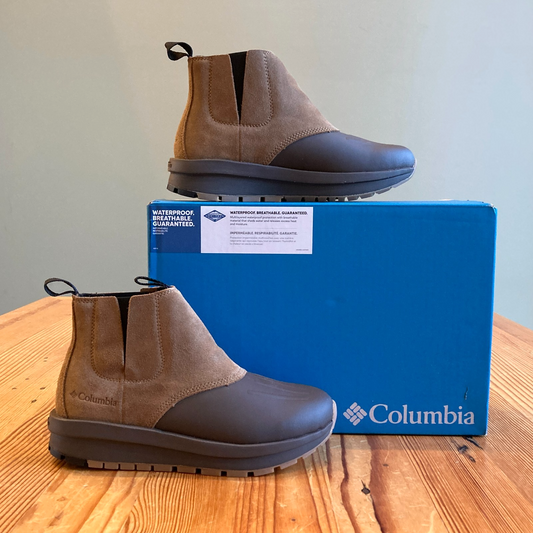 6 - Columbia $100 Tan Suede Moritza Chelsea Shield Boots NEW w/ Box 1231MM