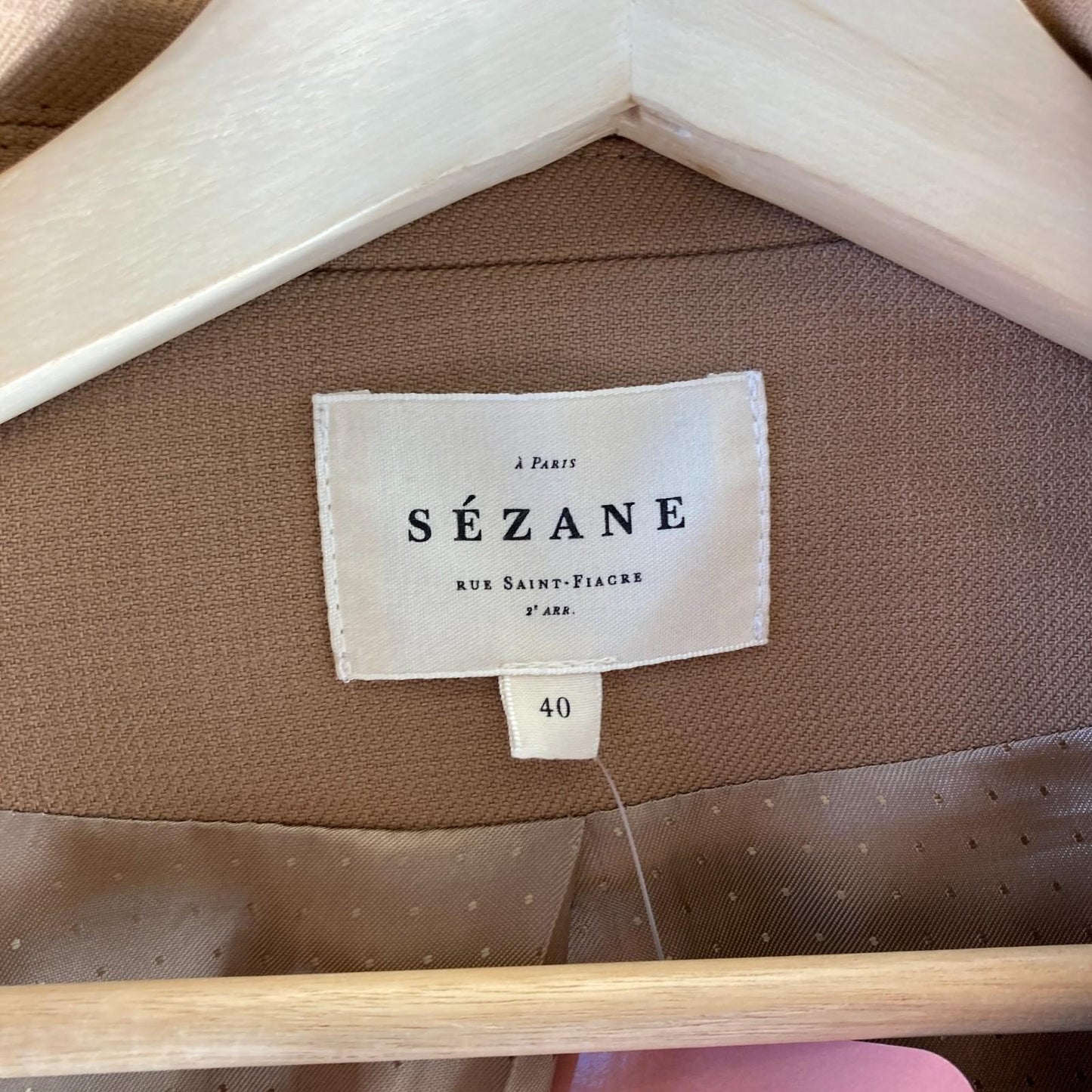 40 / 8 US - Sezane $240 Camel Wool Blend Double Breasted Christie Blazer 0131AG