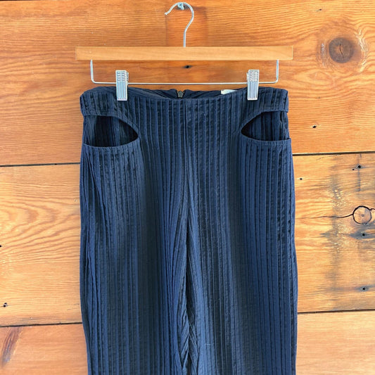 36 / S - Paloma Wool Navy Blue Unique Pocket High Waisted Slim Pants 0509GF
