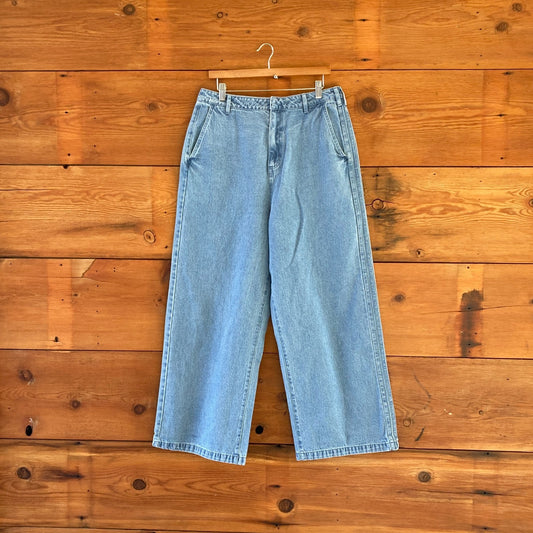 34 - Adidas X Kseniaschnaider Light Denim NEW $120 3 Stripe Womens Jeans 0110IC