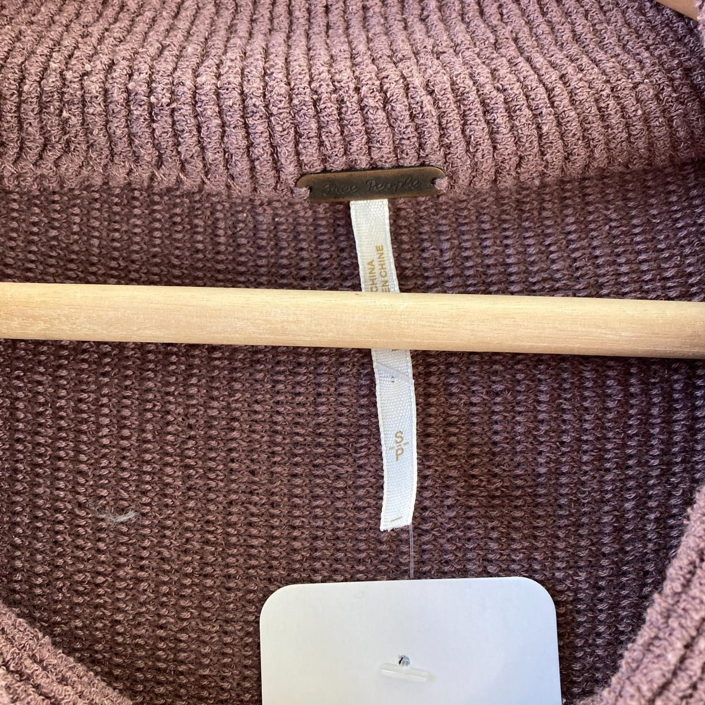 S - Free People Brown Ottoman Slouchy Ribbed Mock Neck Oversized Sweater 0111EH