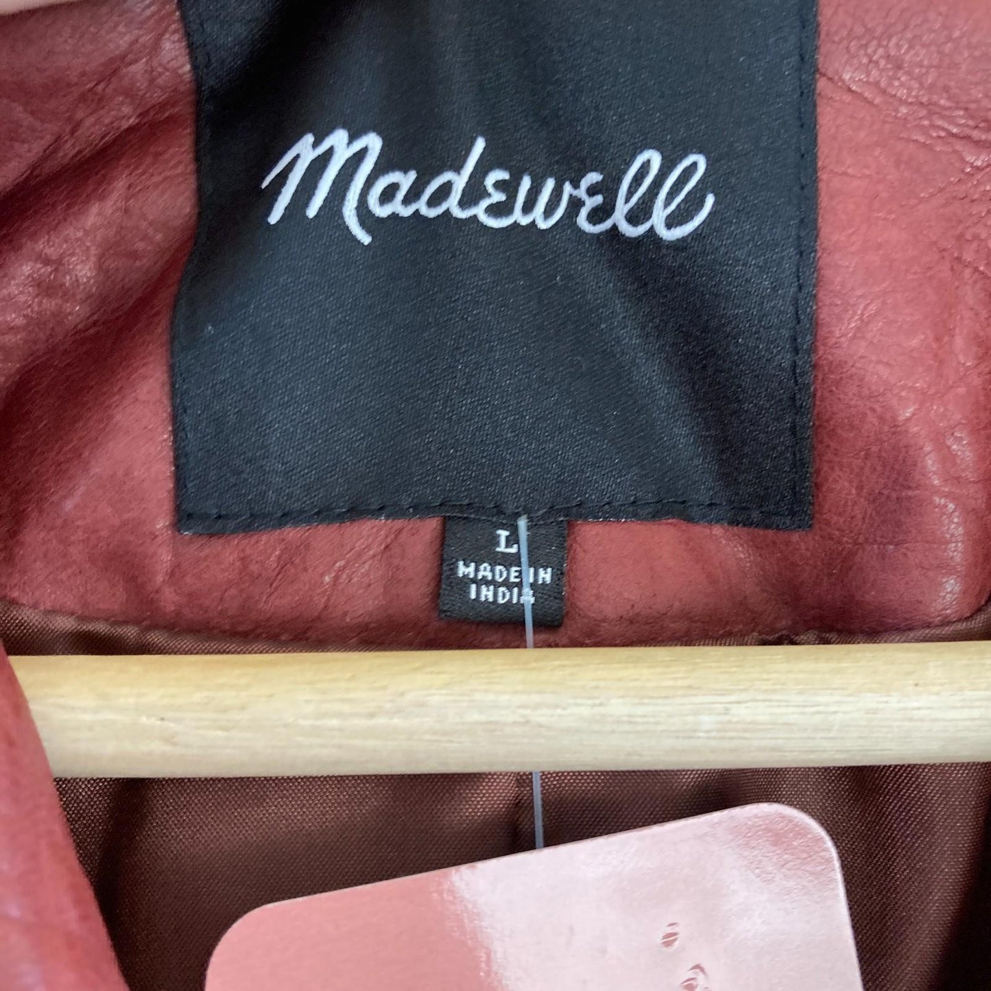 L - Madewell Burgundy $525 Washed Leather Womens Motorcycle Jacket 1011SC