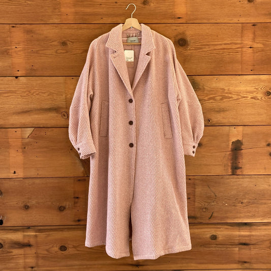 4 - Rachel Comey $895 Pink Wool Textured Wander Oversized Trench Coat 1011SC