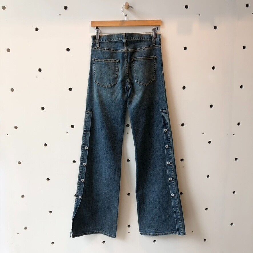 24 - Nili Lotan $425 ENA Wide Leg Jeans w/ Buttons Up The Sides 0321HK
