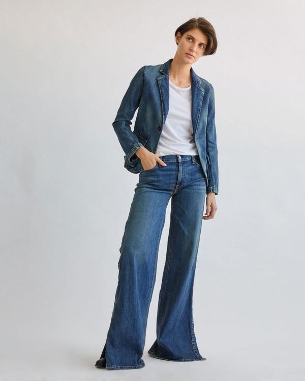 24 - Nili Lotan $425 ENA Wide Leg Jeans w/ Buttons Up The Sides 0321HK