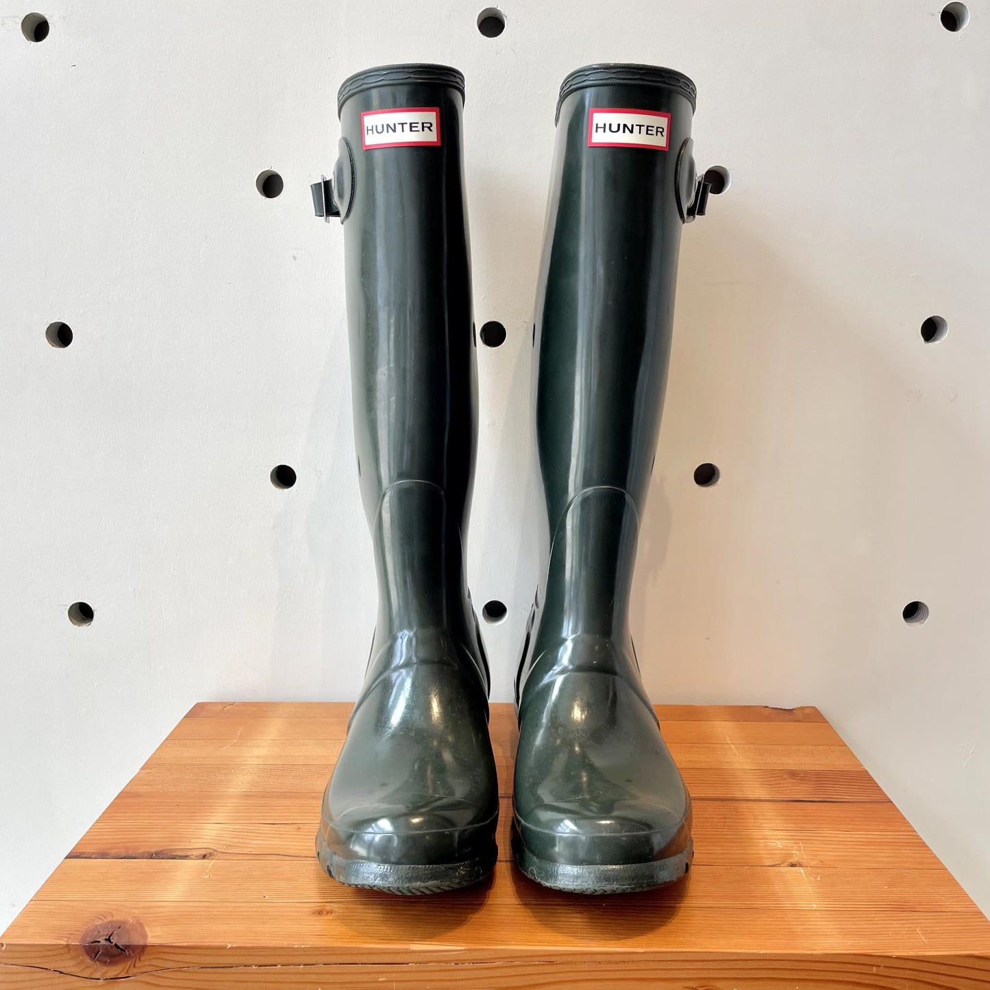 7 - Hunter Dark Green Classic Wellies Rubber Rain Original Tall Boots 1103BW