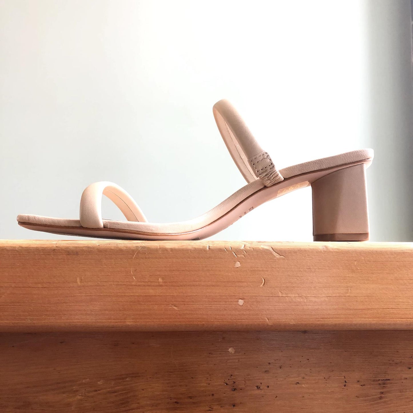 11 - Schutz Nude Ully Lo Leather Strappy Heels Sandals NEW w/ Box 0505FB