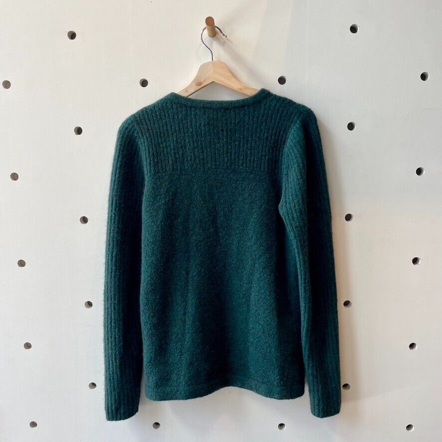 44 / L - Isabel Marant Green Asymmetrical Zip Wool Yak Cardigan Sweater 1130HS