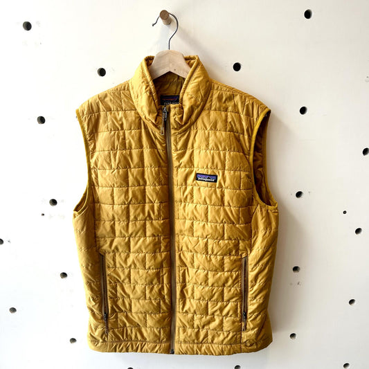 M - Patagonia Mens Gold Yellow Nano Puff Insulated Vest Sleeveless Jacket 1210PK