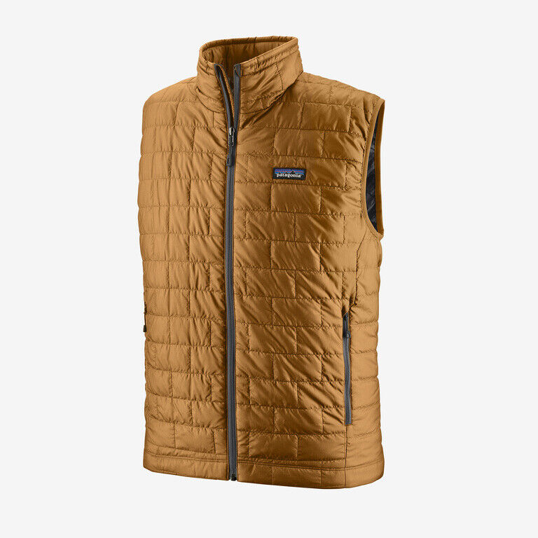 M - Patagonia Mens Gold Yellow Nano Puff Insulated Vest Sleeveless Jacket 1210PK