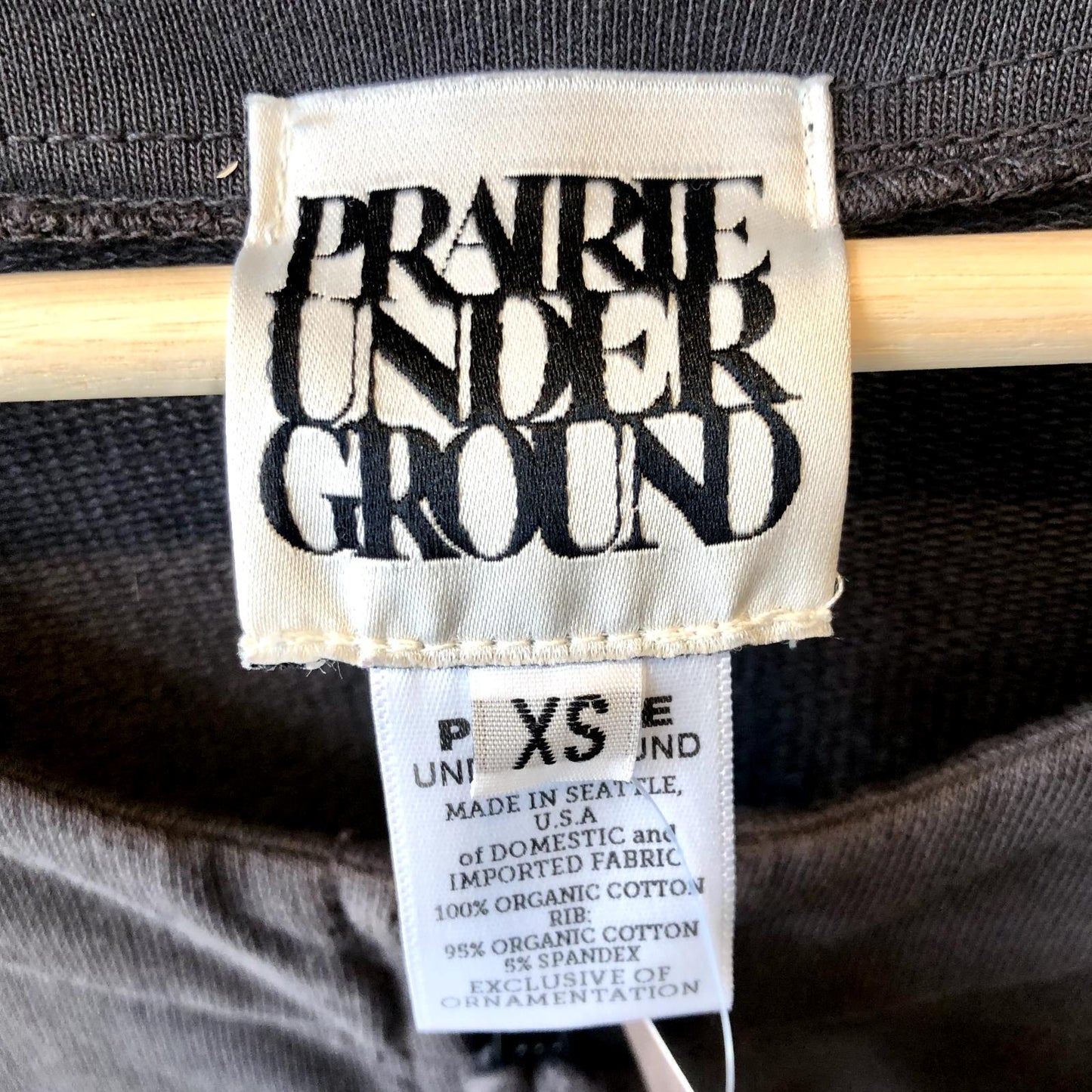 XS - Prairie Underground Dark Gray Organic Cotton Zip Front Sweatshirt 0817SG