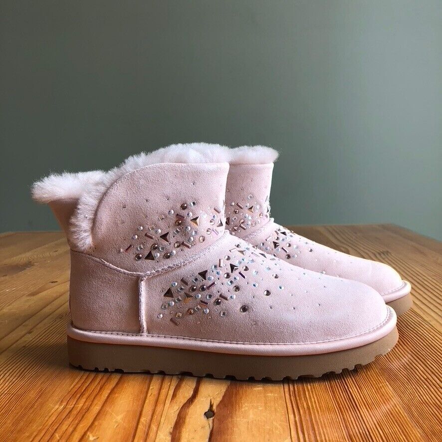 7 - UGG Pink Classic Galaxy Bling Mini Boots NEW w/ Box 0716MD