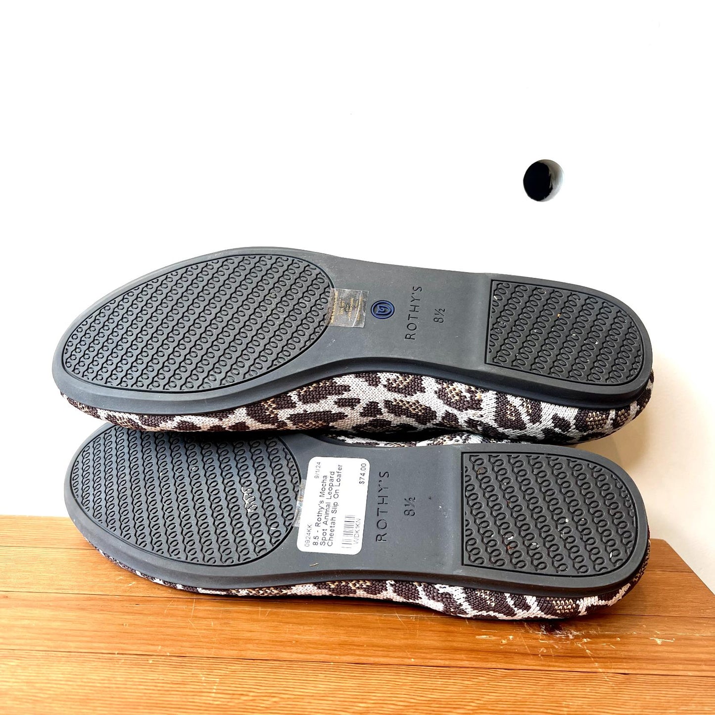 8.5 - Rothy's Mocha Spot Animal Leopard Cheetah Slip On Loafer Flat Shoes 0924KK