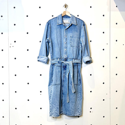 L - Rag & Bone Denim $350 Mia Long Sleeve Shirt Dress 1216JB