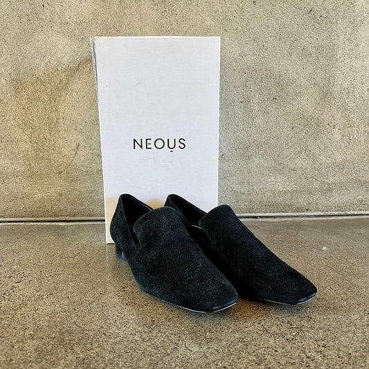 38 / 8 - Neous Black Suede Brassavola Shoes Loafers NEW $555 w Box 1118SM