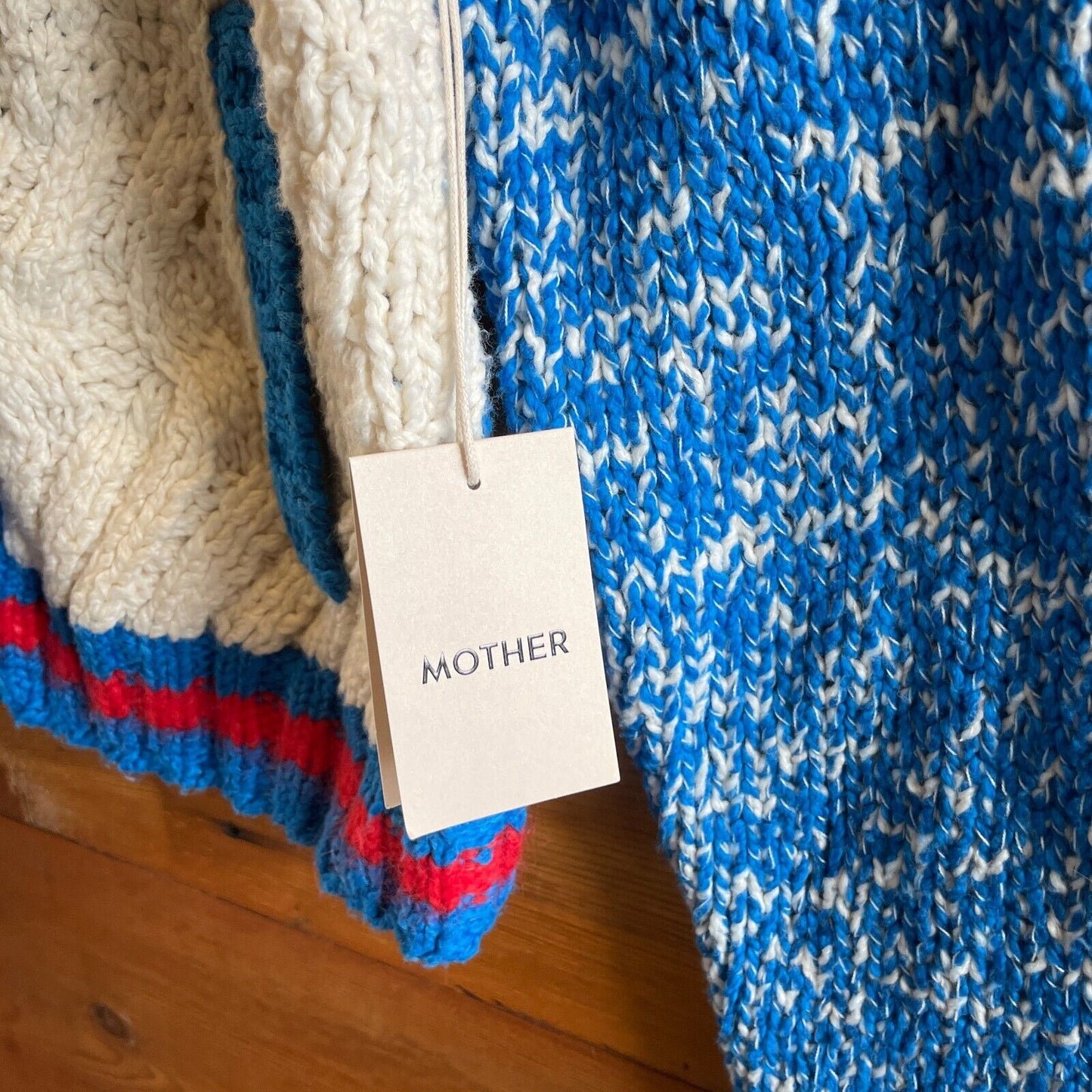 L - Mother $390 Frosted Blue The Good Sport Cardigan Sweater NEW 0721DK