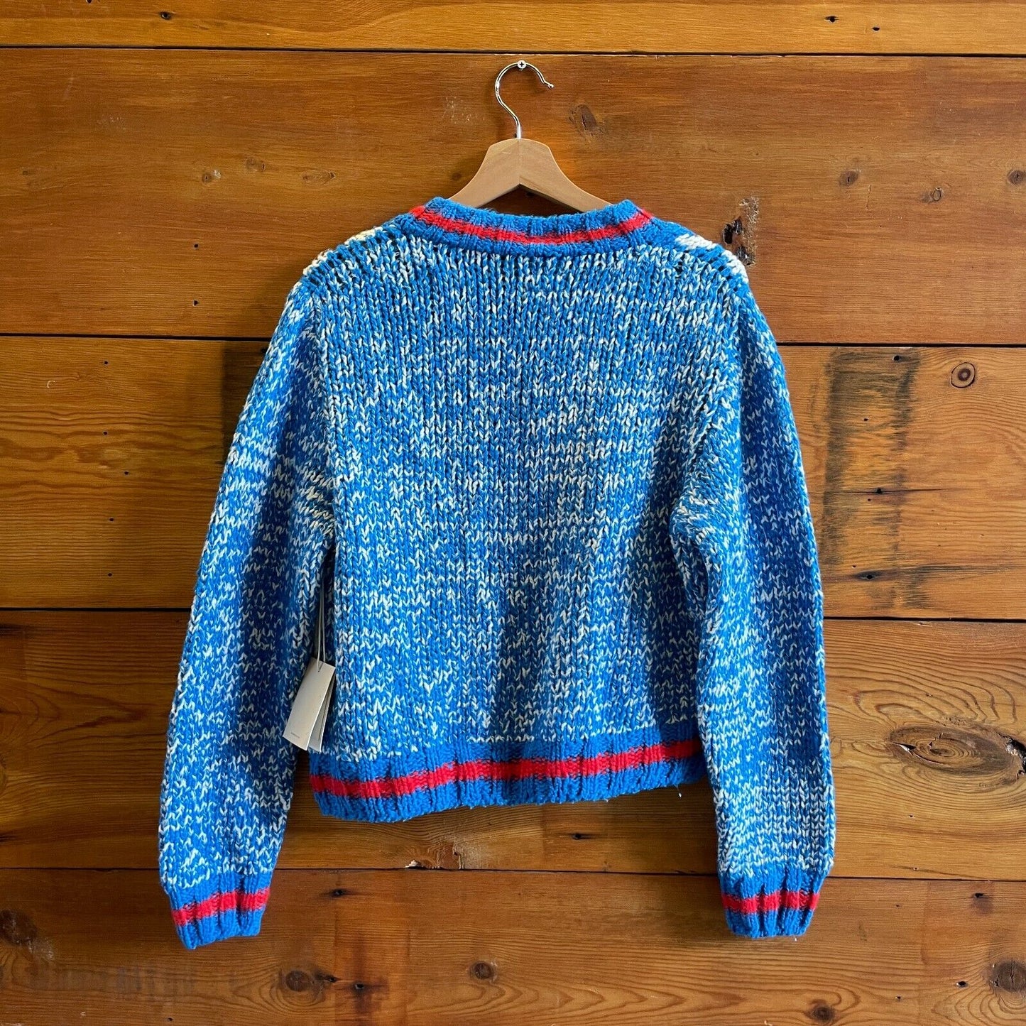 L - Mother $390 Frosted Blue The Good Sport Cardigan Sweater NEW 0721DK