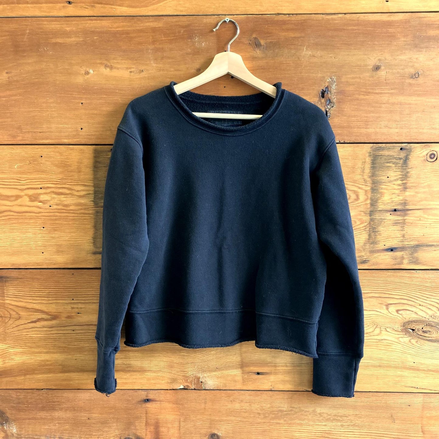 M - Frank & Eileen $188 Black Boyfriend Crew Neck Pullover Sweatshirt 1206SM