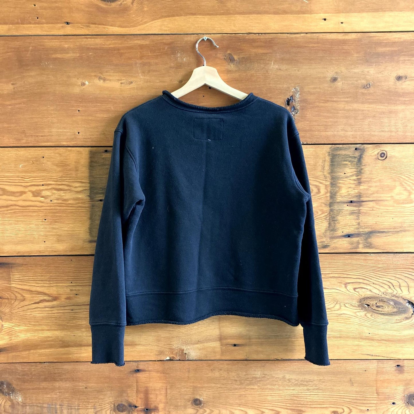 M - Frank & Eileen $188 Black Boyfriend Crew Neck Pullover Sweatshirt 1206SM