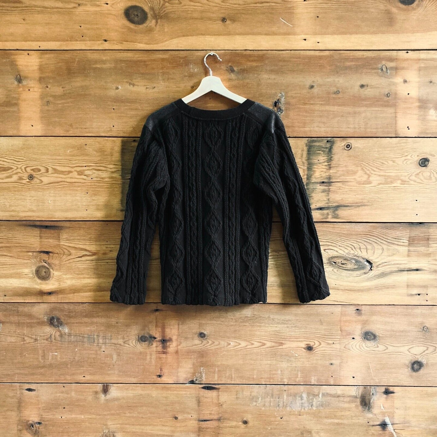 48 / M - Lanvin en Bleu Black Gray Striped & Cable Knit Cardigan Sweater 0827JB